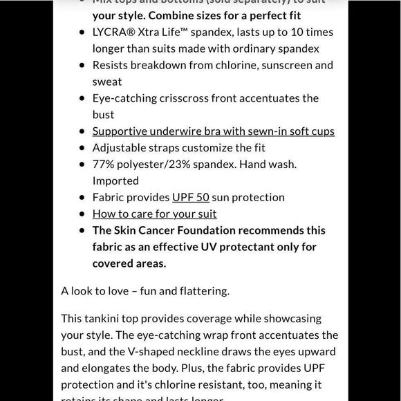 Land’s End Plus Regular tankini top underwire chevron stripe Various Sizes - Picture 4 of 8